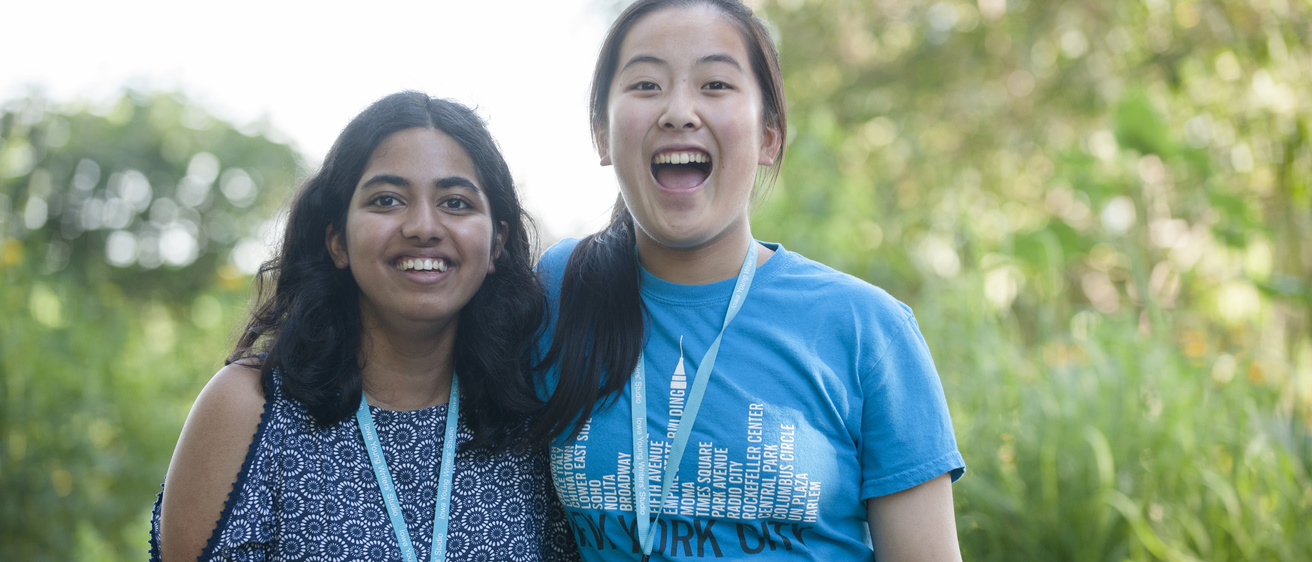 two students outdoors